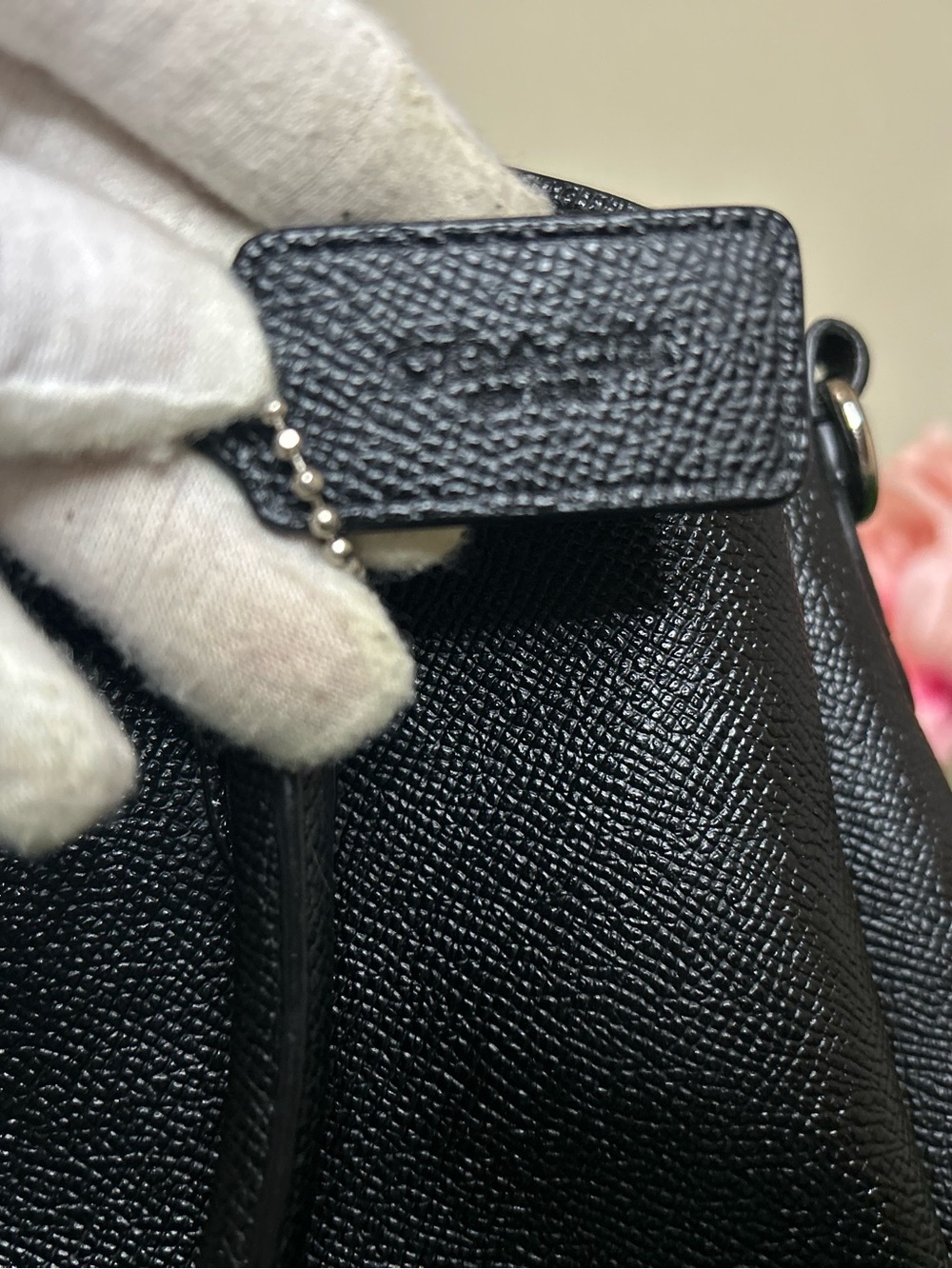 Coach Black Leather Satchel Carryall Crossbody Bag w/Original Chain and Tag - Picture 13 of 15